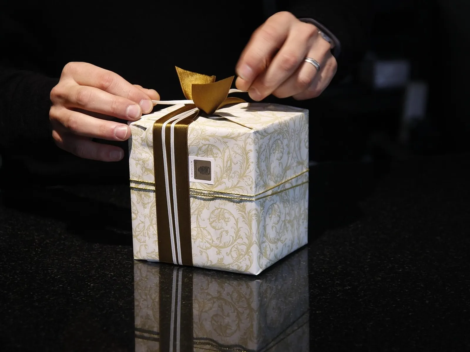 A present being unwrapped