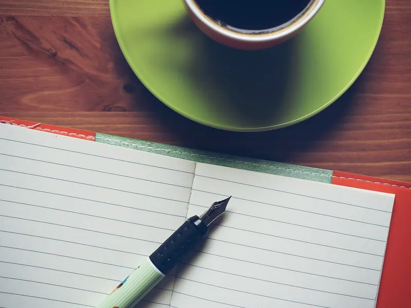 A chunky notebook and pen set