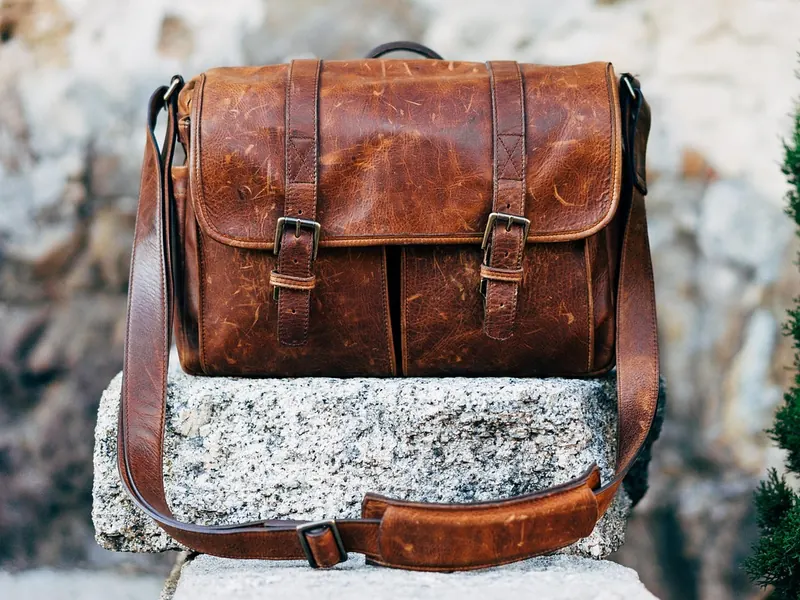 A leather washbag