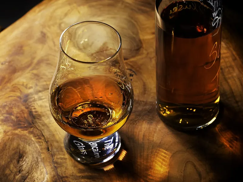 A set of engraved whisky glasses