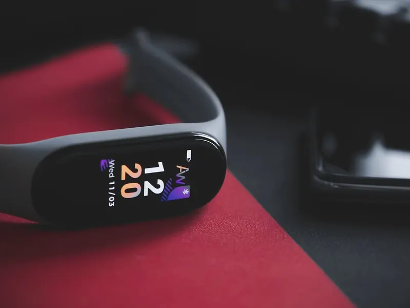A fitness tracker watch
