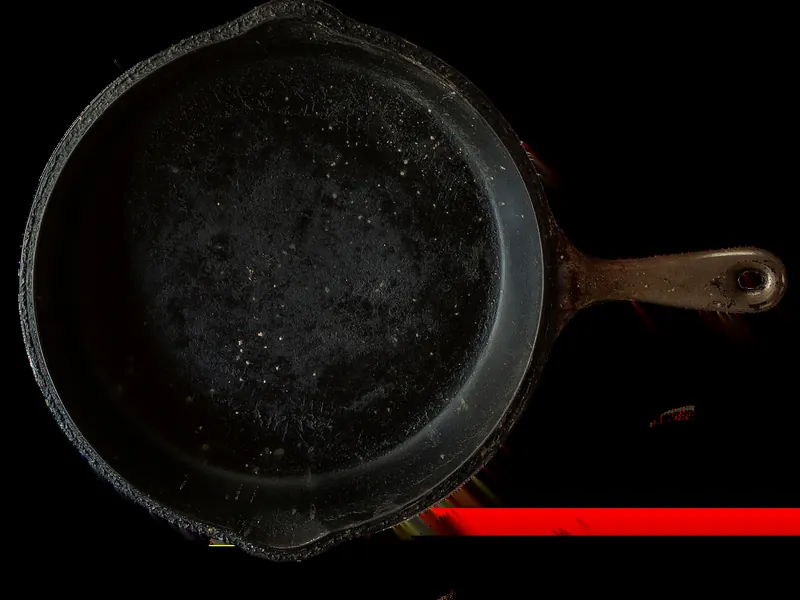 A cast iron skillet