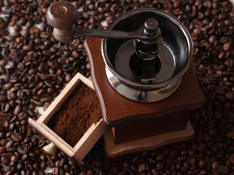 A hand coffee grinder