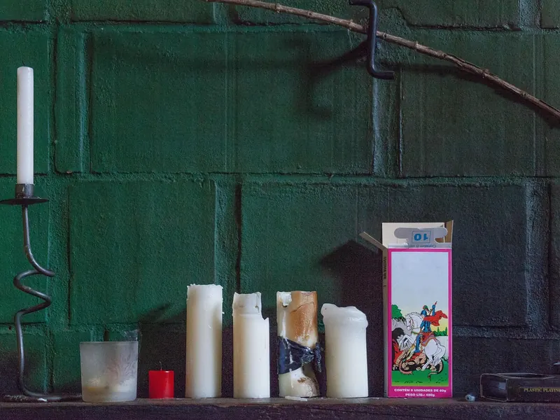 A spring scented candle