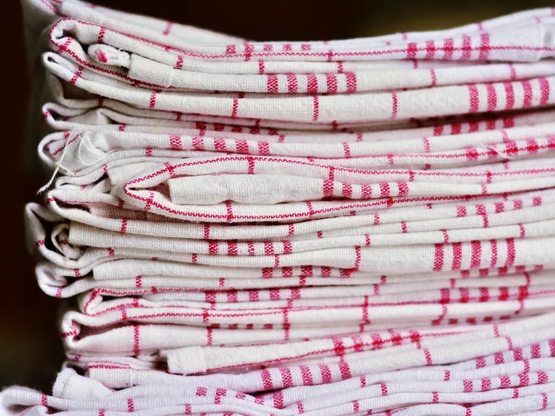 A set of patterned tea towels