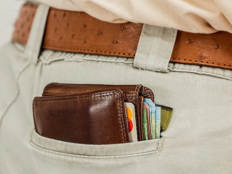 A leather card holder
