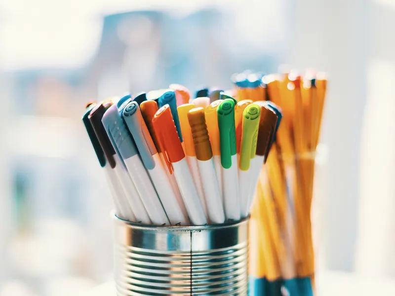 A set of gel pens
