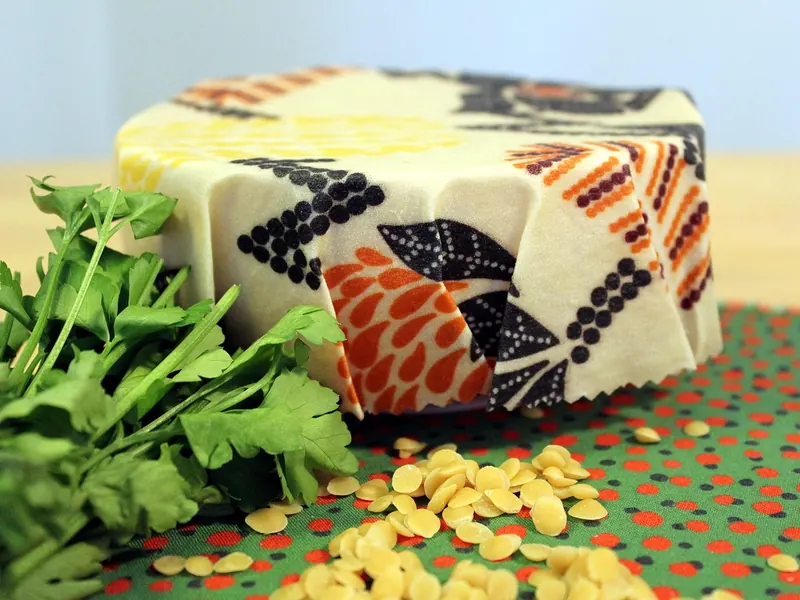 A reusable beeswax food wrap set