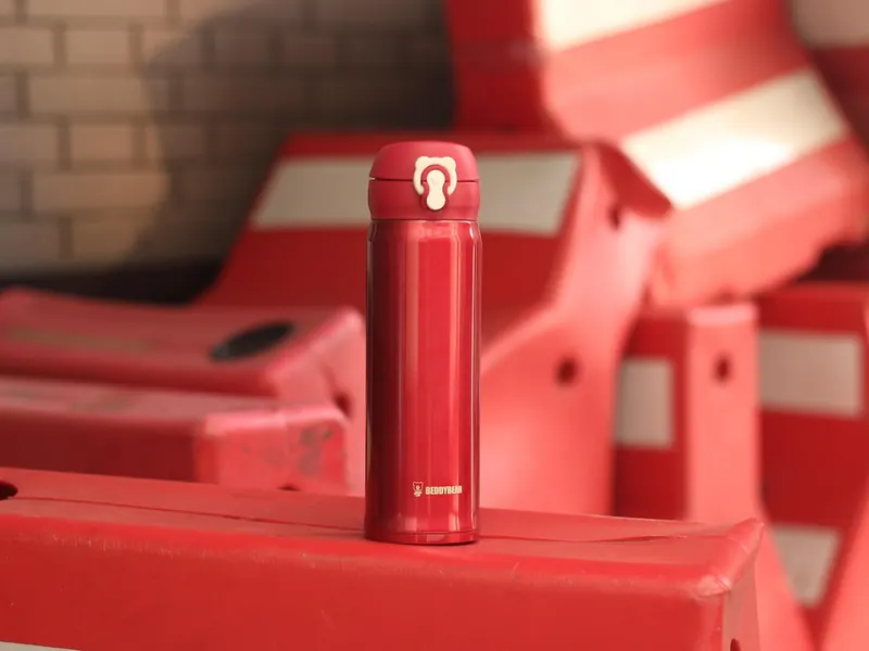 A reusable insulated water bottle