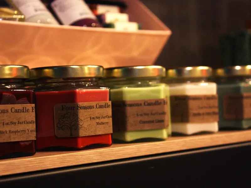 A hand-poured soy candle