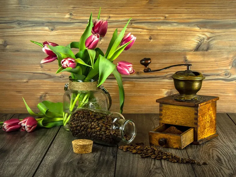 A hand coffee grinder