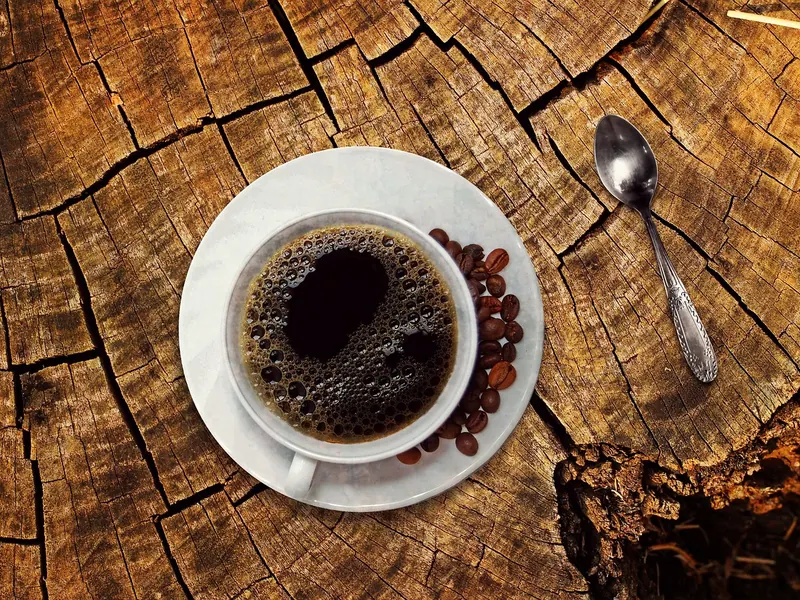 A cafetière and coffee set