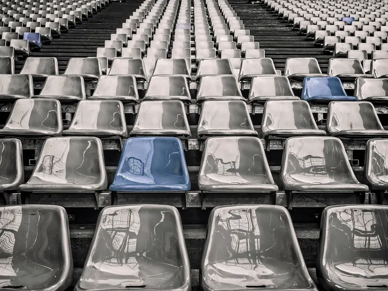 A stadium seat cushion
