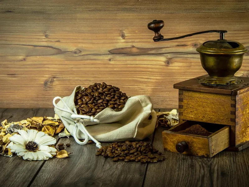A hand coffee grinder
