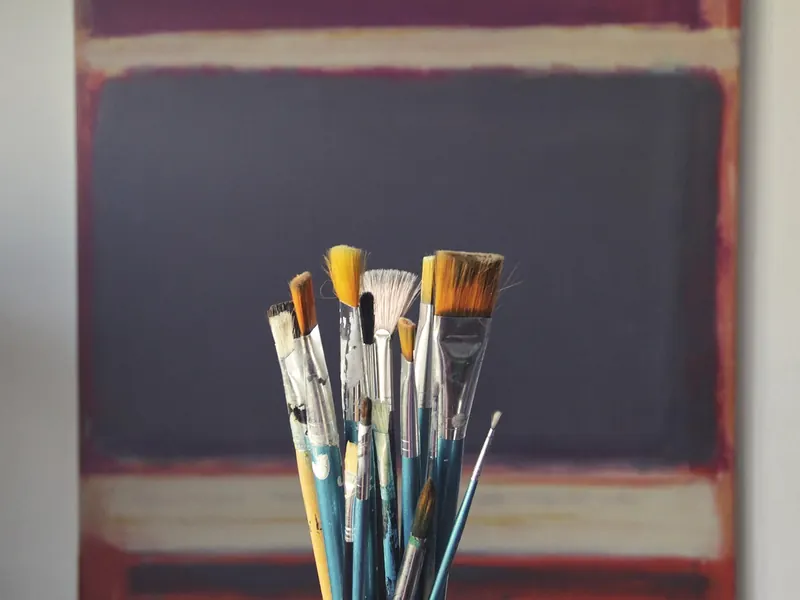 A big box of art supplies