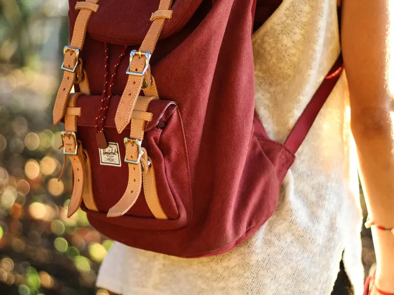 A canvas backpack