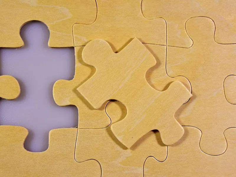 A wooden mechanical puzzle
