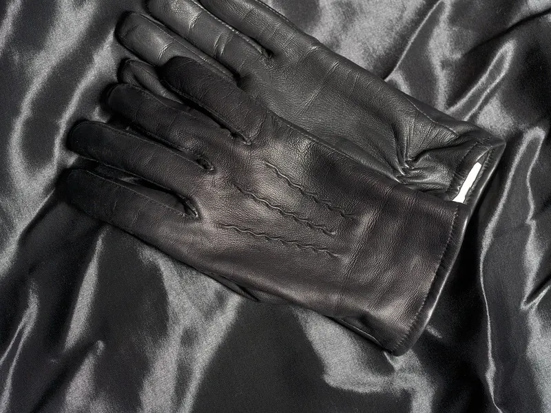 A pair of leather gloves