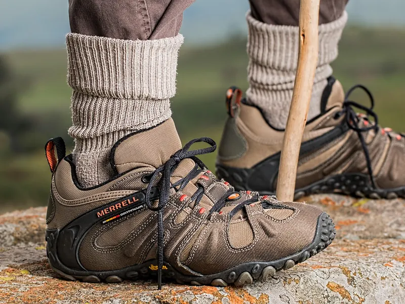 A pair of merino walking socks