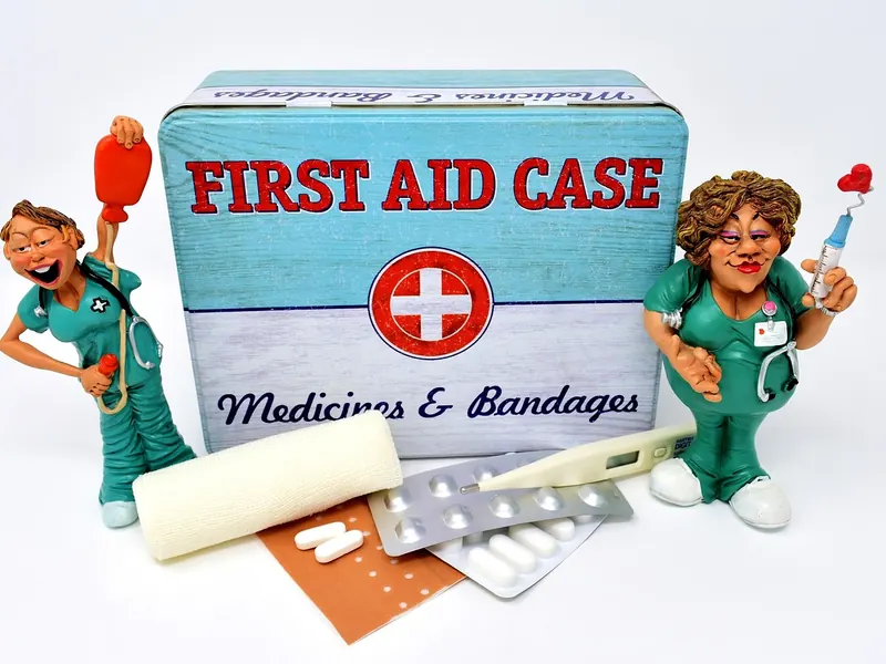 A compact first aid kit