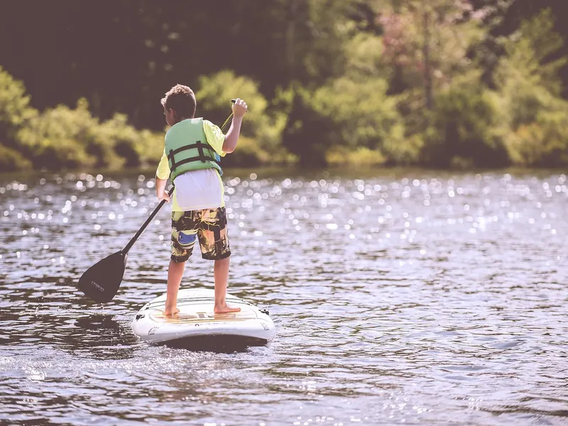 A paddleboarding session